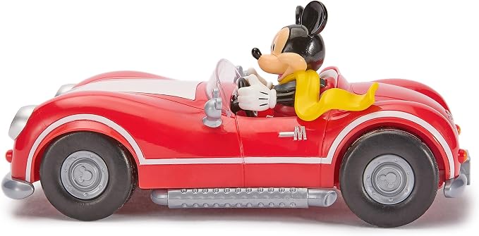Disney Store Official Mickey Mouse's Vintage Remote Control Car for Kids - Glossy Red Convertible Roadster with Lights & Sounds, Fun RC Car - Mickey Mouse Toy for Boys & Girls