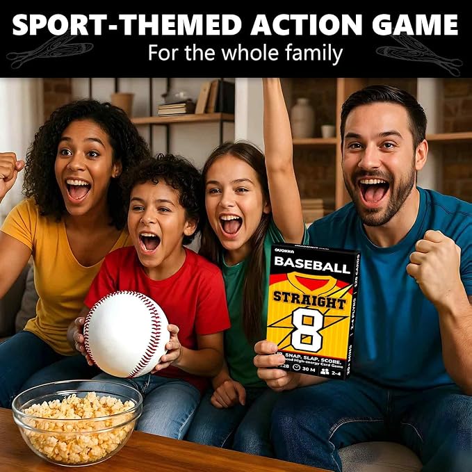 Quokka Baseball Fast-Paced Card Game for Kids & Adults – 128 Cards & Easy Rules – Quick & Fun Matching Game – 2-4 Players – Ages 8+ – Perfect for Family Games Night, Travel and Parties