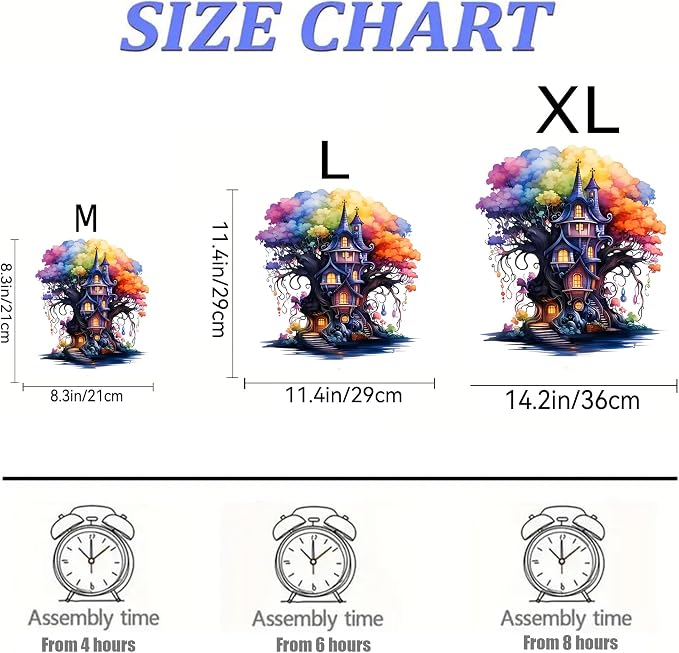 Wooden Puzzles, 249PCS Magical Tree Jigsaw Puzzles, Unique Shaped Wooden Puzzle for Adults and Kids, Family Game(Magical Tree, Royal)