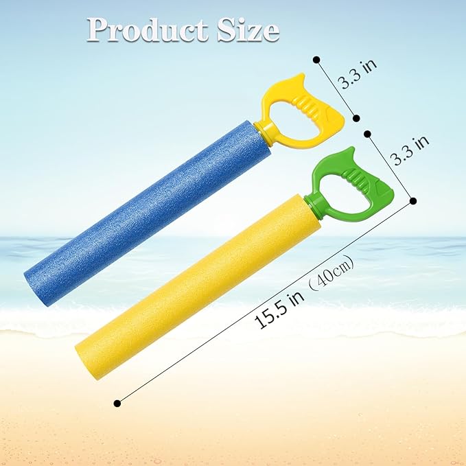 4-Pack Water Blaster Soaker Guns Set,15'' Water Guns with Plastic Handle Outdoor Swimming Pool Beach Summer Fun Party Games