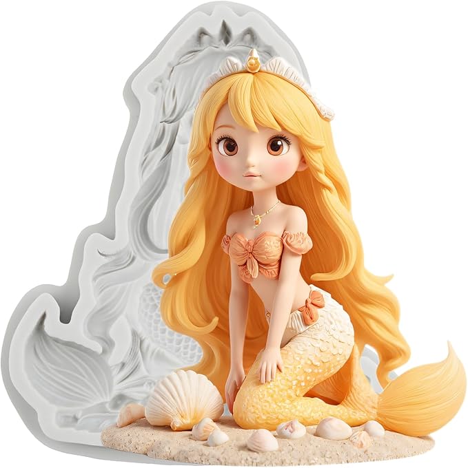 Mermaid Polymer Clay Mold Mermaid Girl Silicone Molds for DIY Craft Epoxy Resin Casting Polymer Clay Tools Crafts Air Dry Jewelry Making