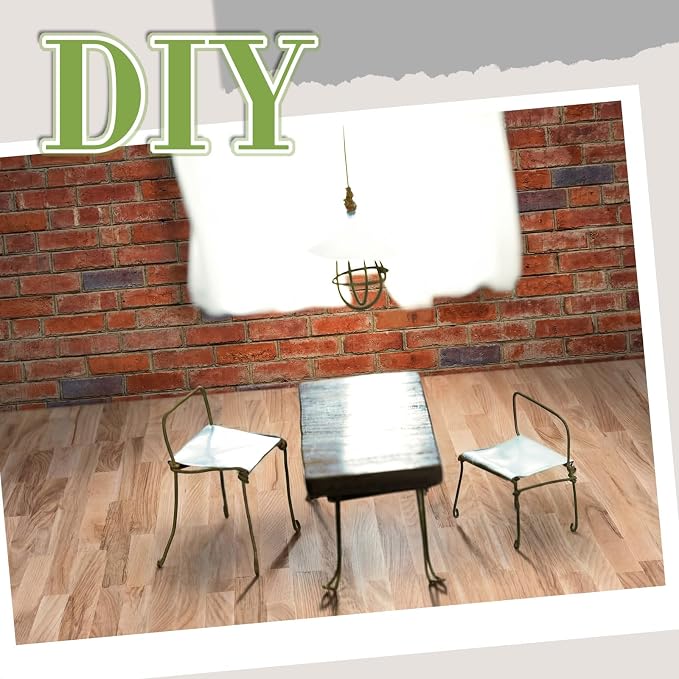Flutesan 12 Pcs Miniature Dollhouse Wallpaper and Flooring Peel and Stick Mini DIY Self Adhesive Dollhouse Accessories 8.27 x 11.69 Inch (4 Styles)