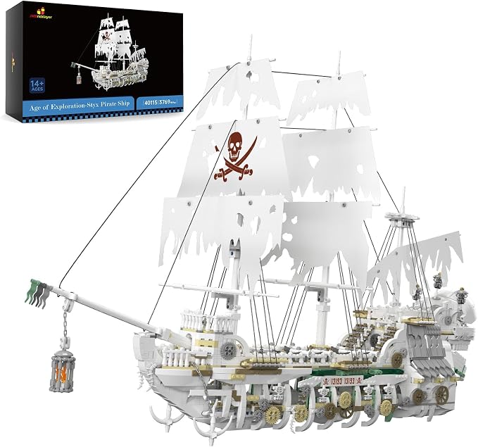JMBricklayer Pirate Ship Building Sets for Adult 40115, Styx Ghost Ship Toy Big Pirate Ship Model Construction Set to Build, Room Office Decor, Gift for Teens Adults Collections Enthusiasts(3769 PCS)