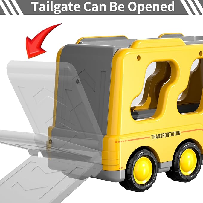 Bennol Construction Truck Toys for 1 2 3 4 5 Years Old Boys Toddlers, Cars Toys Gifts Construction Trucks with Excavator Crane Mixer Bulldozer, Toddler Car Toy Set for Kids Boys Girls