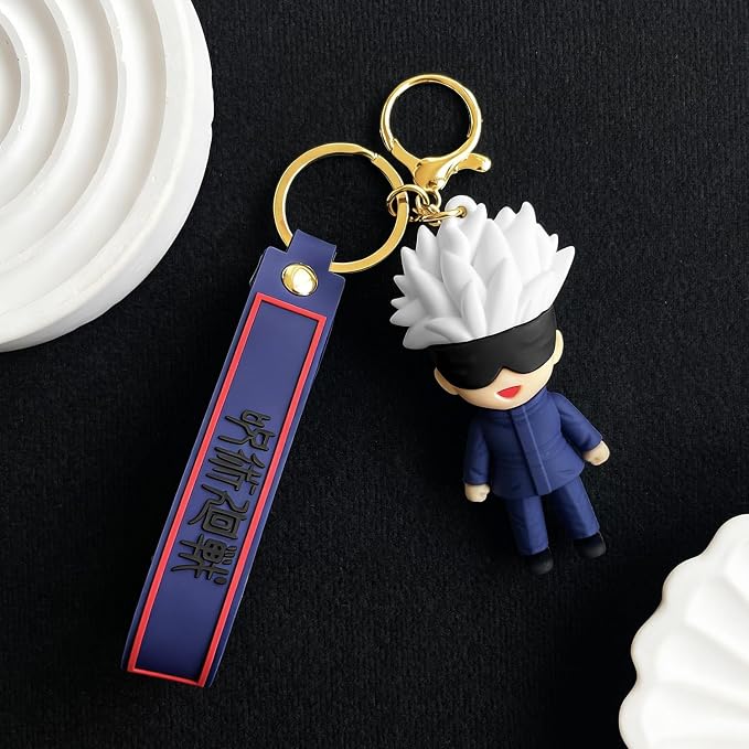 JJK Novelty Keychain, Collectable Anime Mini Figure, Fun Keyring Jewelry Gift for Men and Women
