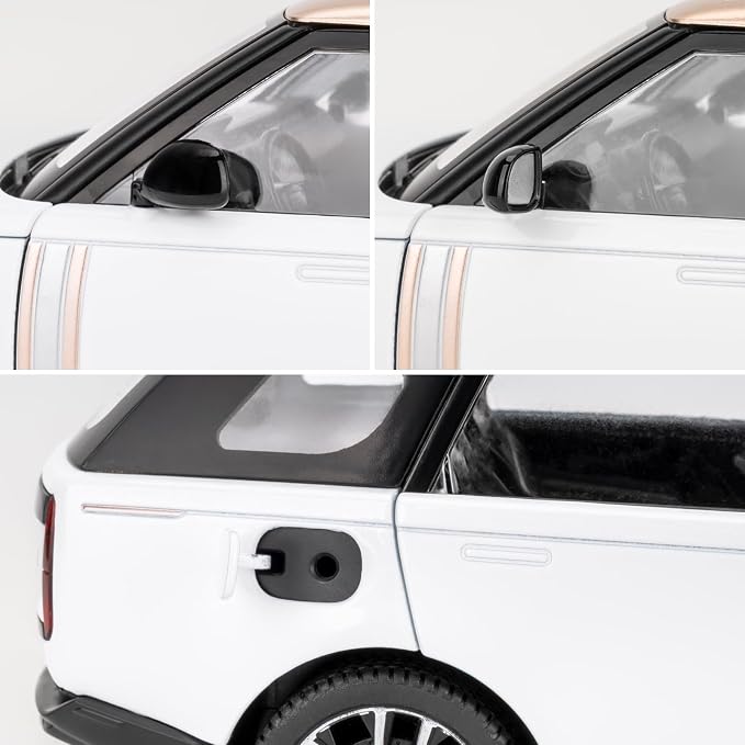 TGRCM-CZ 1:24 Range Rover Die-cast Model Vehicle with Sound & Light, Off-Road Vehicle with Pull Back Function & Openable Doors - Realistic Details for Collectors & Gifts White