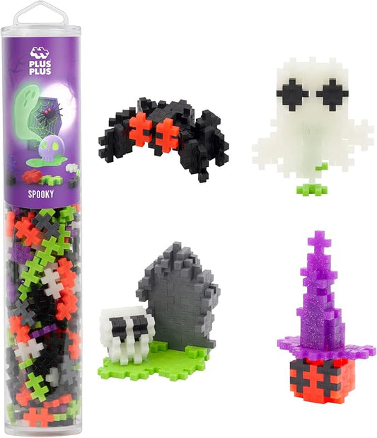 PLUS PLUS 240 Piece Spooky Mix Tube - Mini Interlocking Building Blocks Set, Stem Toys for Kids - Sensory Bin Fillers/Math Manipulatives Classroom Must Haves Gifts for Boys & Girls