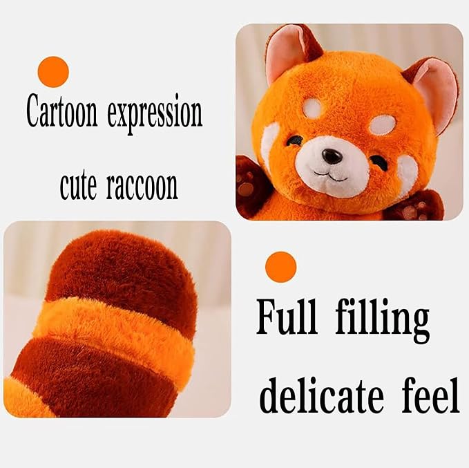 YUKOUQIAN Red Panda Stuffed Animal Cute Red Panda Plush Toy 9 inch for Girls Boys (red Panda)