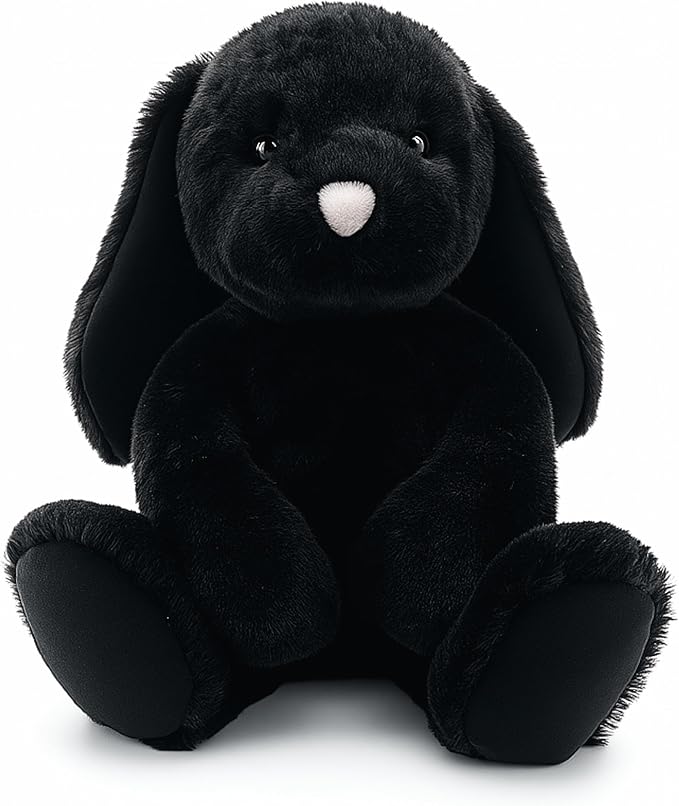 WEIGEDU Black Rabbit Bunny Stuffed Animal Plush Toy with Floppy Ears | 17.7 Inch, Soft Plush Cuddle Buddy, Gift for Boys, Girls, Nursery Decor, Easter