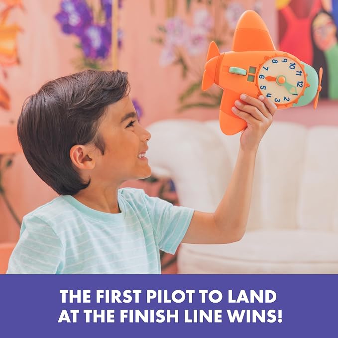 Educational Insights Time to Fly - Preschool Board Games that Teach How To Tell Time, Toy Learning Clock for Kids, Educational Board Games for Kids 4-6, Learn to Read Digital and Analog Clocks