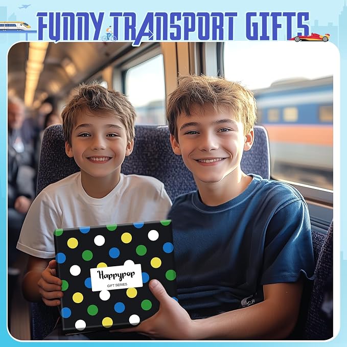 HAPPYPOP Train Gifts for Boys - Train Socks for Trains Lovers, Railroad Gifts for Kids