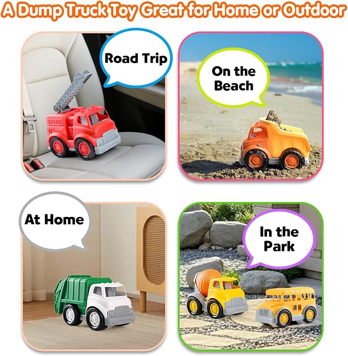 PLAY Eco-Friendly Toys Dump Truck Beach Toy, [USDA Certified] No BPA/Phthalate/PVC, Recycled Bioplastic Construction Truck Toys for Toddlers 1 2 3 4, Sand Toys Vehicle for Kids