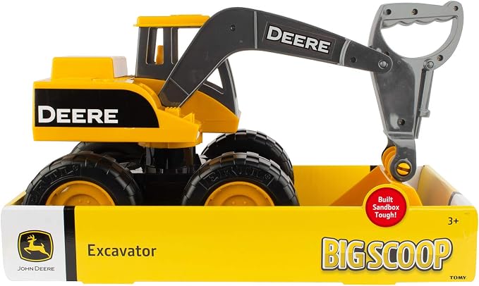 TOMY John Deere Sandbox Big Scoop Excavator Toy with Tilting Dump Bed - John Deere Construction Toys - Toddler Toys for Sandbox - Frustration Free Packaging - 15 Inch