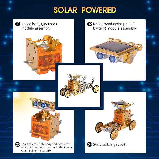 RAESOOT STEM Toys for Kids Age 8-13, 12-in-1 Solar Robot Building Science Kits for Boys Girls Teen Age 9 10 11 12, Engineering Christmas Birthday Gifts for 8+ Year Old Boys