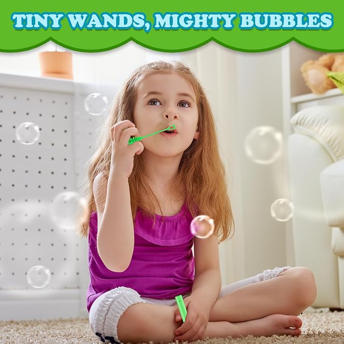 Party Goodie Bag Stuffer Fillers for Kids, 32 Pack Mini Bubble Wand Toys Gifts for Toddler, Small Birthday Summer Beach Pool Camping Party Favor Supplies,4th of July Classroom School Stuff Treat Prize