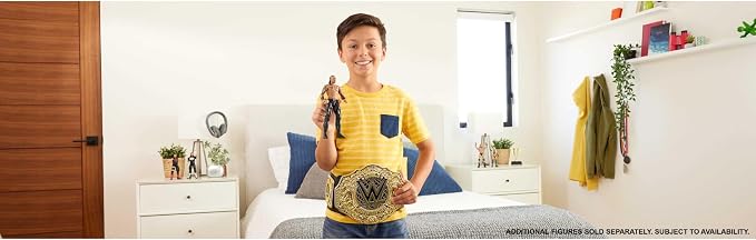 Mattel WWE Championship Title, World Heavyweight Championship Role-Play & Costume Piece, Leather-Like Belt 3+ Feet with One-Time Adjustment