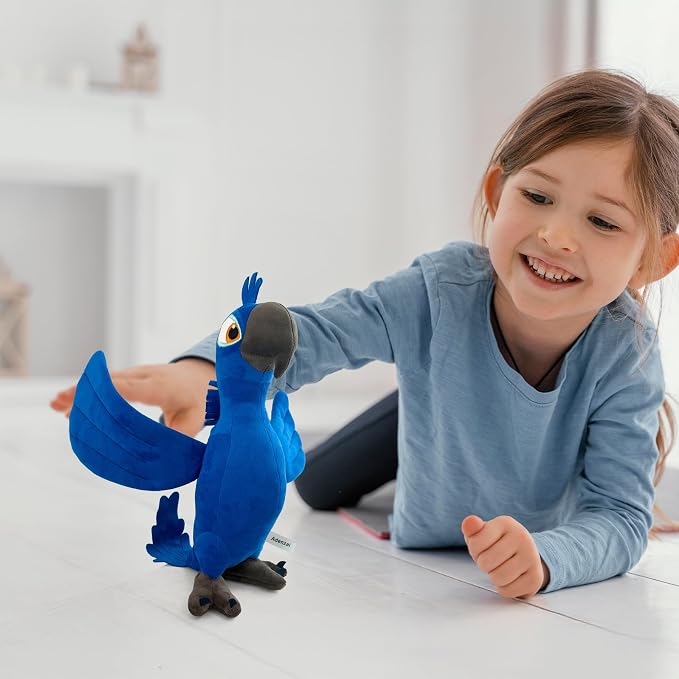 Rio Blu Plush Toy – Soft Blue Macaw Stuffed Animal Parrot Plush, Cute Rio Movie Blu Bird Character Plushie Gift for Kids and Fans
