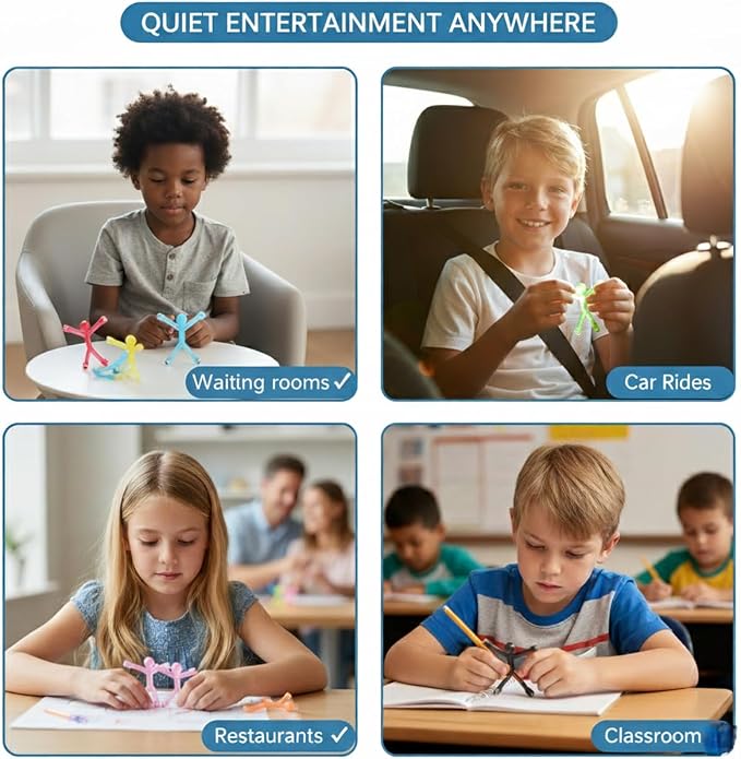 MAGMEN Airplane & Road Trip Toy 10-Pack Opaque Colors - Quiet Travel Activities for Kids - Sensory Magnetic Fidget Toys for Car, Airplane, & Restaurants - STEM Building Figures8 | Screen-Free Fun