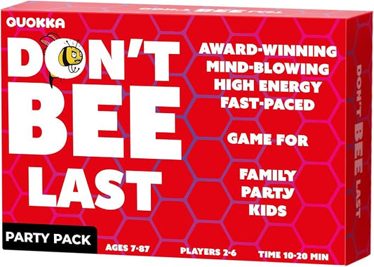 QUOKKA Family Board Games for Kids 8-12 – Party Game for Family Night – Fun Card Games for Adults, Teens and Families – Don’t Bee Last Party Pack – Fast-Paced – 2-6 Players