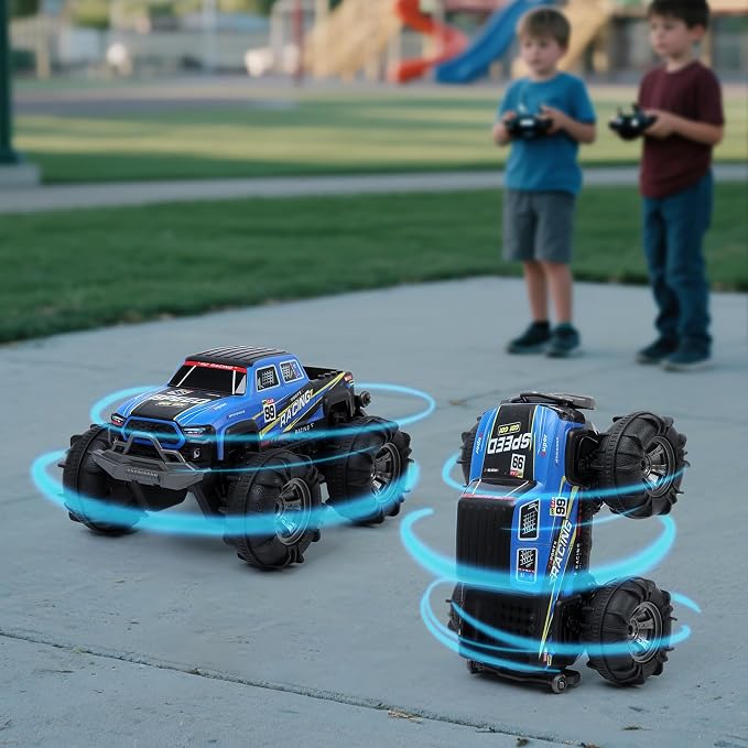 QXHOL Waterproof Monster Truck Gesture RC Car, 4WD Amphibious Hand Controlled Remote Control Toy for Kids, All-Terrain Off-Road Vehicle for Boys Ages 6-7 8 9 10 11 12 Year Old, Present