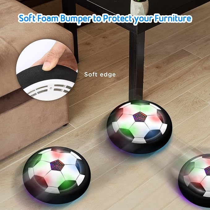 Toyk Boy Toys - LED Hover Soccer Ball - Air Power Training Ball Playing Football Indoor Outdoor Game - Birthday Gifts for Kids, Age 3 4 5 6 7 8-12 Year Old Boys - Soccer