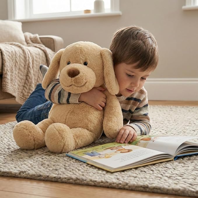 WEIGEDU Large Dog Stuffed Animal Plush Toy Big Soft Golden Retriever Puppy Hugging Gift for Kids Boys Girls Birthday Room Decor 24 Inch