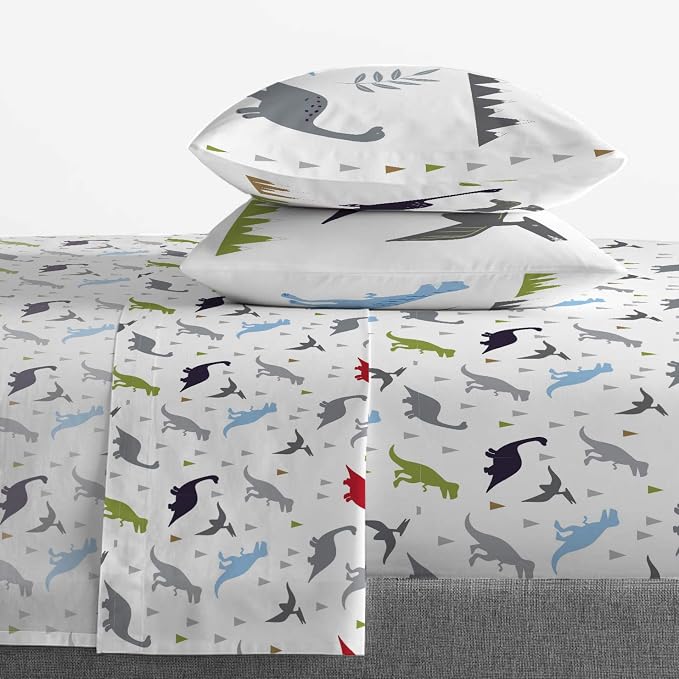 Jay Franco Trend Collector Dinosaur Roar 7 Piece Full Bed Set - Includes Comforter & Sheet Set - Super Soft Fade Resistant Microfiber Bedding