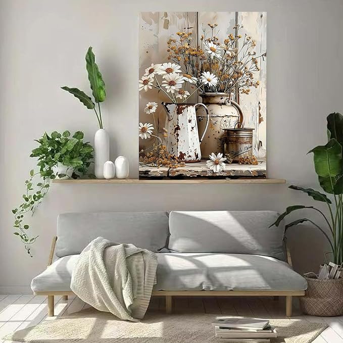 WUDWL Paint by Numbers for Adults and Kids, Painting by Number Kits On Canvas, Number Artist Paint by Number Kit Funny Flower Without Frame DIY Oil Painting Acrylic Paints, Home Wall Decor, 12x16in