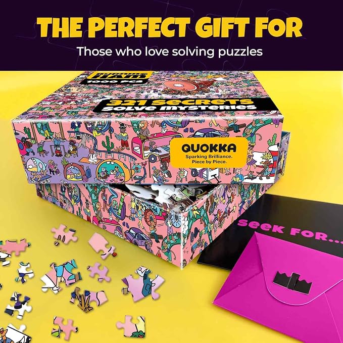 QUOKKA 1000 Piece Jigsaw Puzzle for Adults Desert Whirl – Puzzles for Adults 1000 Pieces Premium Box Packaging - Extra Fun with Hidden Secrets & Audio Story – Perfect Relaxation & Creativity & Gift