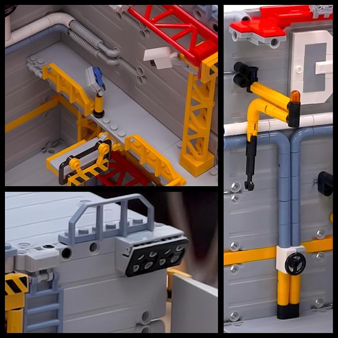 MyBuild Mecha Hangar 7008 – Robot Building Kit, Modular Mecha Base & Multi-Level Display System, Maintenance Bay for Mech Builds, Compatible with 7006 & 7007, Ages 16+