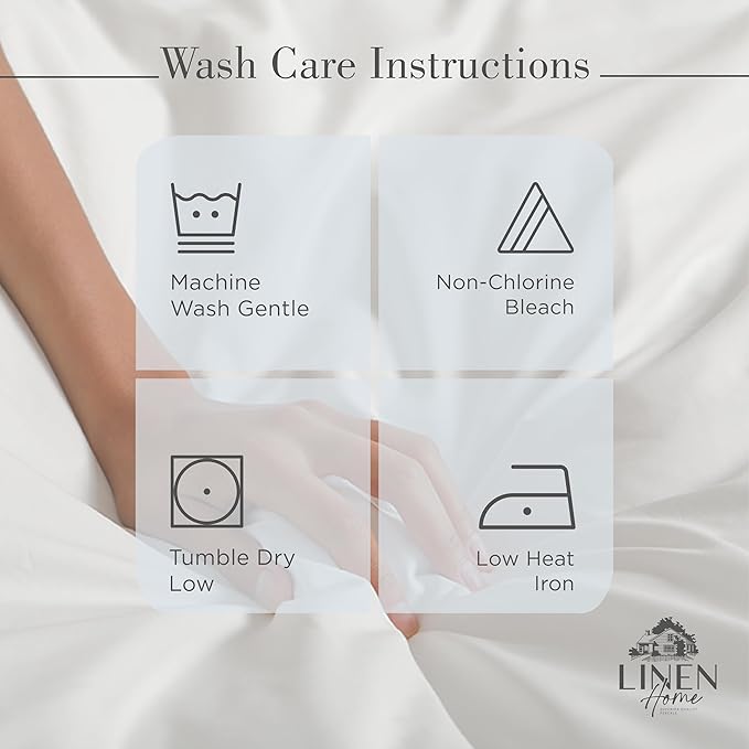 Linen Home 100% Cotton Percale Sheets Twin Size, Blue Duck Egg, Deep Pocket, 3 Pieces Set- 1 Flat, 1 Fitted and 1 Pillowcase, Crisp Cool and Long Staple Strong Bed Linen