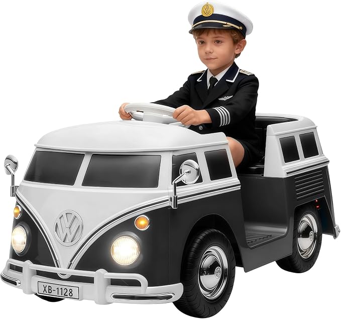 6V Licensed Volkswagen Electric Ride-on Car for Toddlers with 4.5AH Long-Lasting Power Battery, Ride on Bus with Led Light, Horn and Music, Battery Powered Ride on Toy for Kids - Gift for Sweets