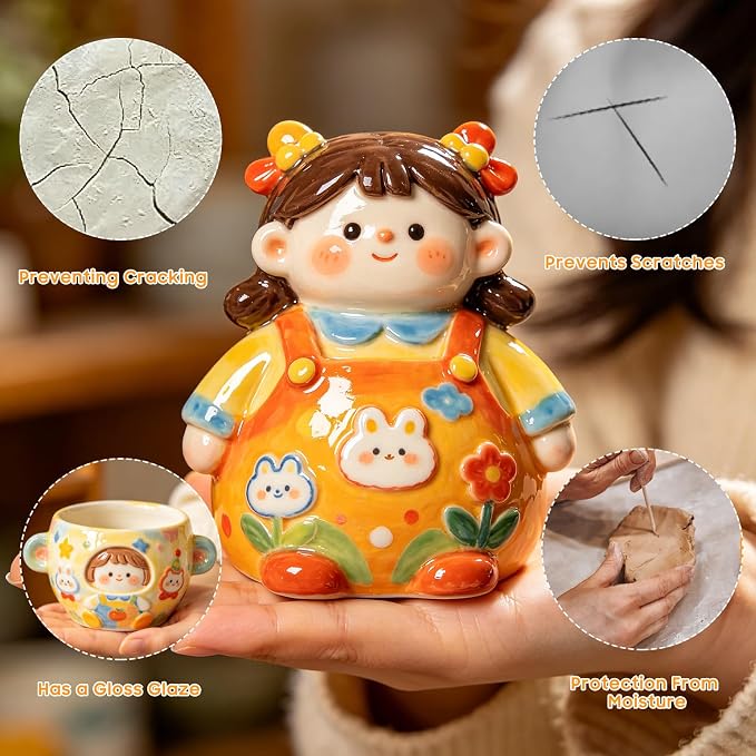 SUNAI 120ml Air Dry Clay Glaze - Ultra Smooth Finish, No Cracking, Perfect for Sculpting & DIY Projects(Gloss)