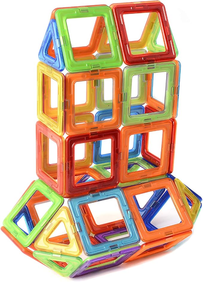 Magnetic Building Tiles Set for Kids, STEM Educational Construction Toy with Strong Magnets, Colorful Magnetic Blocks for Creative Play, Ages 3+