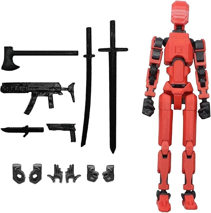FoxVilla Assembly Completed T13 Action Figure, Titan 13 3D Printed Action Figure, 3D Printed Titan13, Assembled Dummy 13 Lucky 13 Toy Figure
