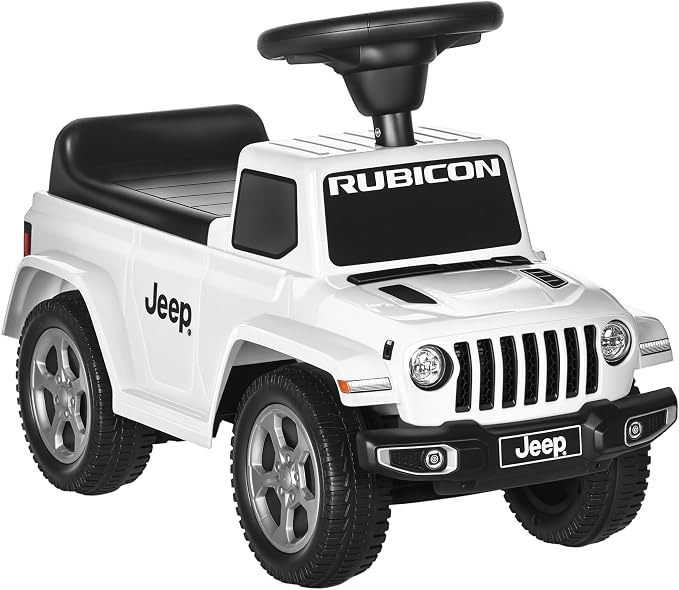 Aosom Kids Ride on Push Car, with Engine Sounds & Under-Seat Storage, Foot-to-Floor Ride on Sliding Car with Horn, Sit and Scoot Ride on Toy, Ages 1.5-3 Years, White