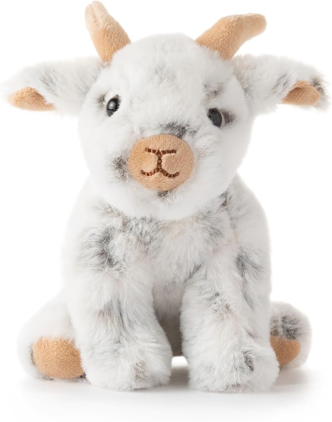 The Petting Zoo Goat Stuffed Animal Plushie, Gifts for Kids, Wild Onez Babiez Farm Animals, Goat Plush Toy 6 inches