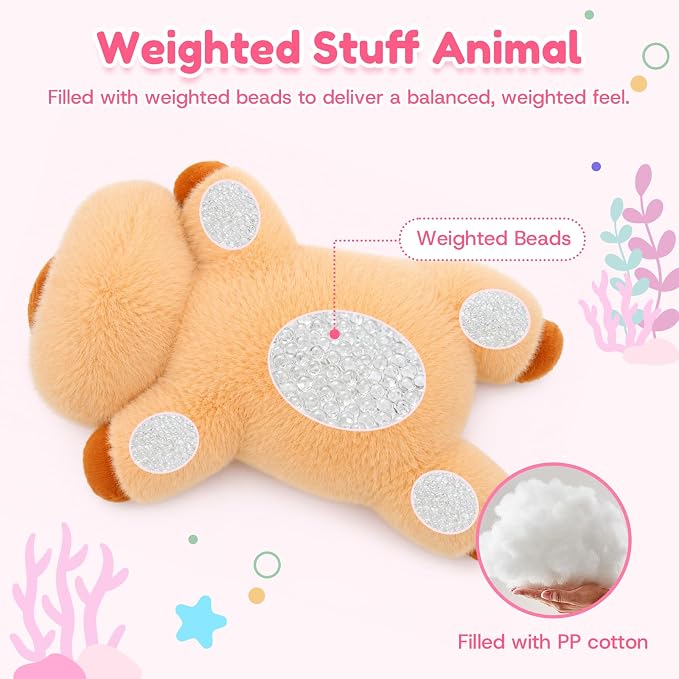 Capybara Weighted Stuffed Animal, Soft Plush Toy Gift (10.6 Inch, 0.7 Lbs)
