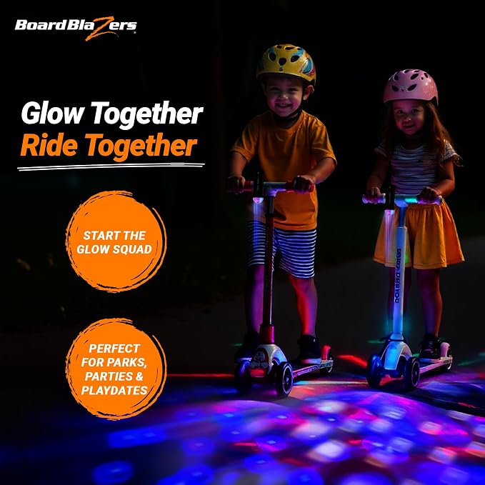 Board Blazers Disco Scooter Lights for Night Riding, Kid Stocking Stuffers, Scooter Accessories for Kids, Kid Bike Light Christmas Gift, 3 AAA Batteries Required