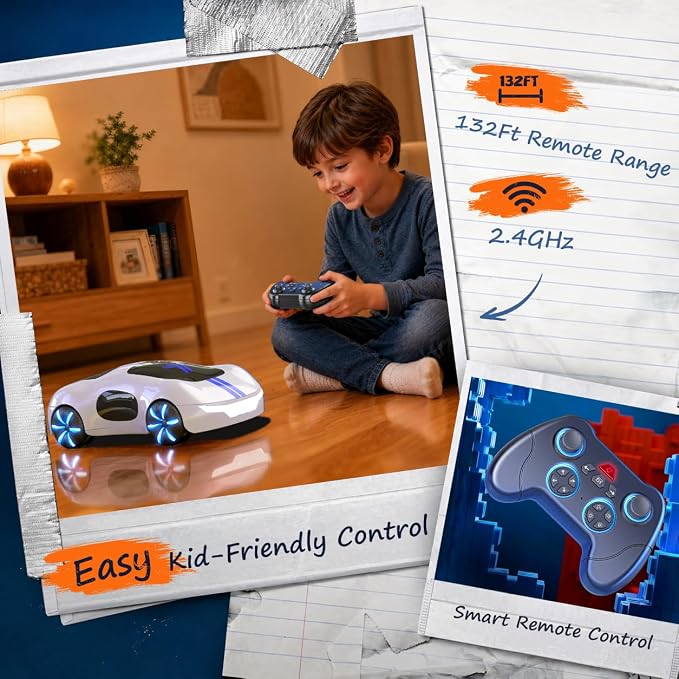 AEROQUEST Gesture Sensing RC Stunt Car for 6+ Years Old Boy and Girl Gift | Remote Control Stunt Drift USB-C Charging Light Spray Sound Gesture Sensing Spotrs Birthday Holiday 6 7 8 9 10 11 12