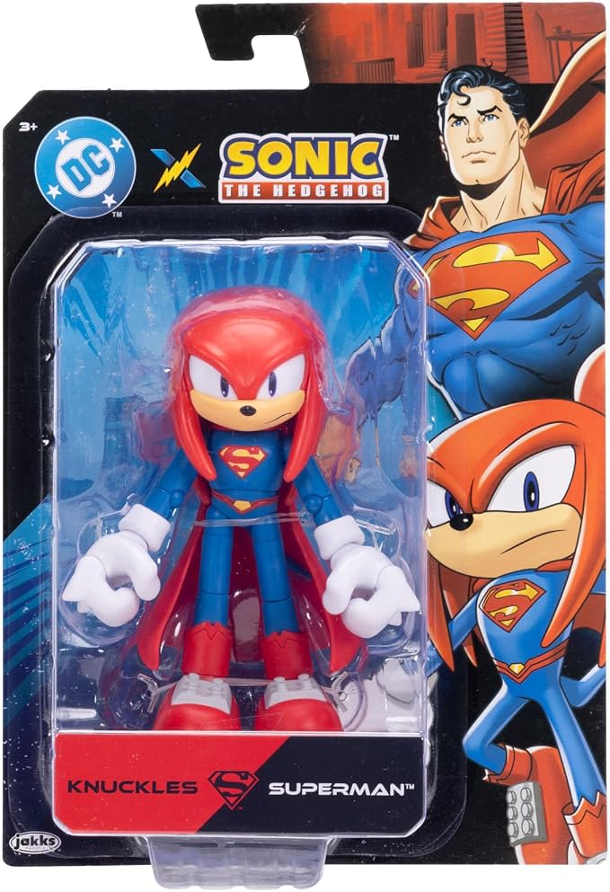DC X Sonic Collectable Action Figures Shadow as Batman, Tails as Cyborg, Knuckles as Superman Featuring Highly Articulation Figures with Dynamic Posing