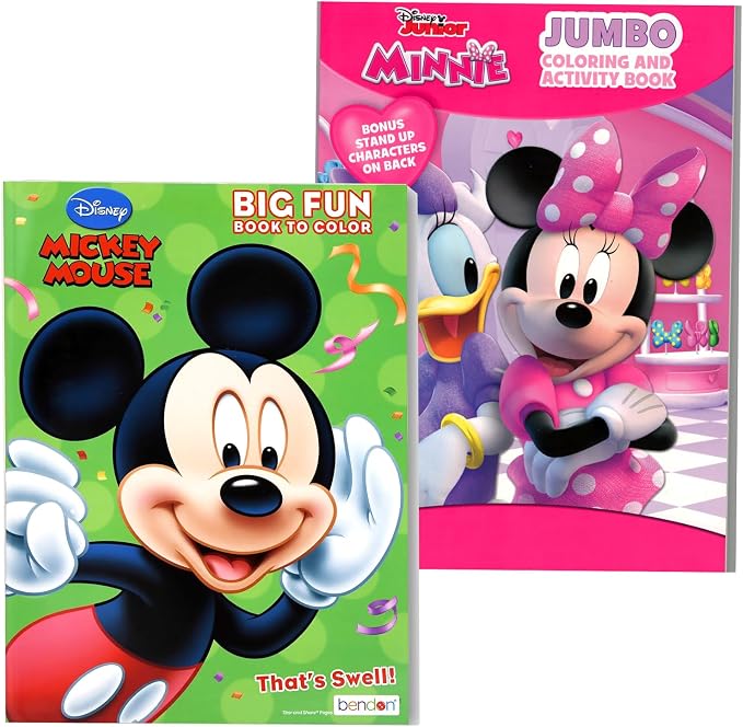 Disney Classics Coloring Book Set for Kids – Bulk Activity Coloring Books Includes Mickey Mouse, Minnie, Princess Featuring Activities, Mazes, Games, Puzzles, and More