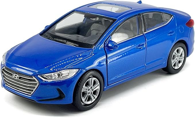 1:36 Scale Elantra Toy Car Model Metal Diecast Toy Vehicle, Doors Open Pull Back, Toys for Boys 3 4 5 6 7 Year Old Toddler Kids Gifts, Men Collection, Home Office Décor Cake Topper, Blue