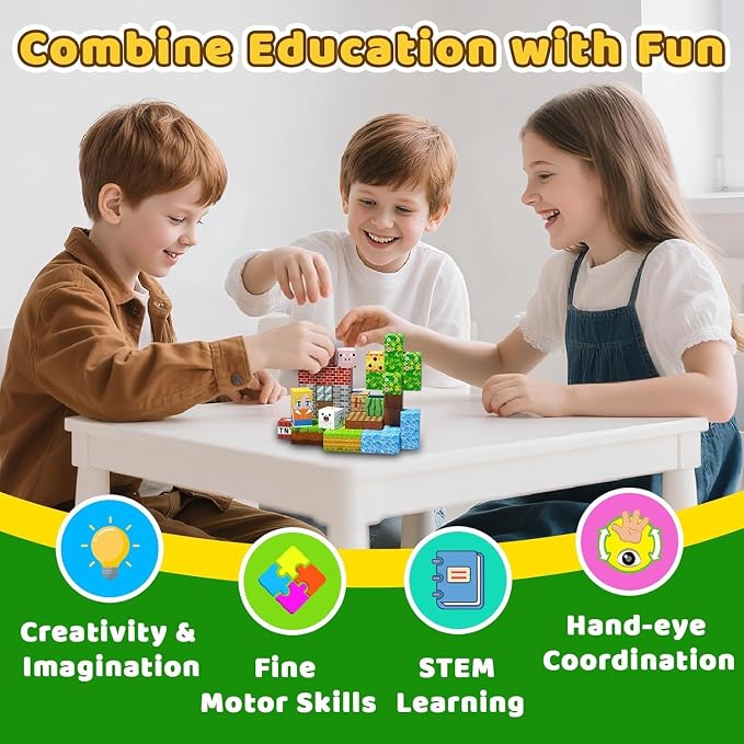 48 PCS Magnetic Blocks - Magnetic Building Blocks for Kids, Magnetic Cubes Sensory Toy for STEM Boys and Girls Christmas Birthday Gifts