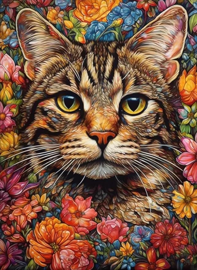 RYMILIE Black Cat Diamond Art Kits for Adults Beginners,DIY Diamond Art 5D Full Drill Diamond Dots Diamond Painting with Complete Tools,Pefect Art Crafts for Home Wall Decor Gift-12x16in
