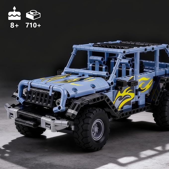 VERTOY STEM Remote Control Building Toys for Kids Ages 8-12 - RC Blue Off-Road Racing Car Kit, Educational Birthday Gift for Boys Girls 8 9 10 11 12 Year Old(715 Pcs)