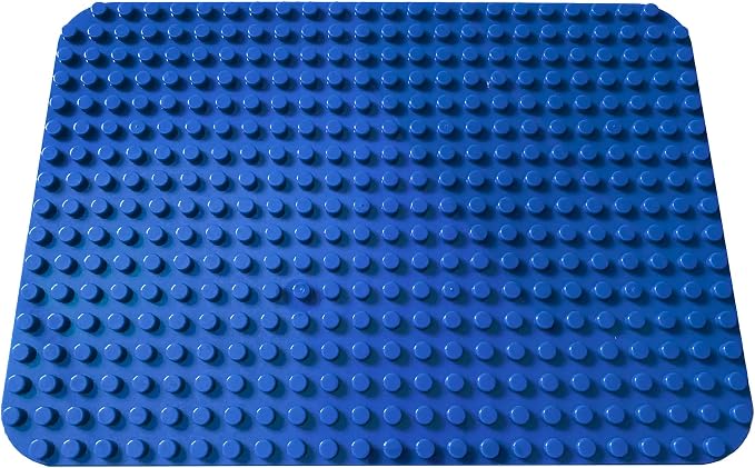 Apostrophe Games Building Block Base Plates for Large Blocks 15" x 10" Blue Baseplate, Compatible with Major Brands, STEM Learning, Ages 3+