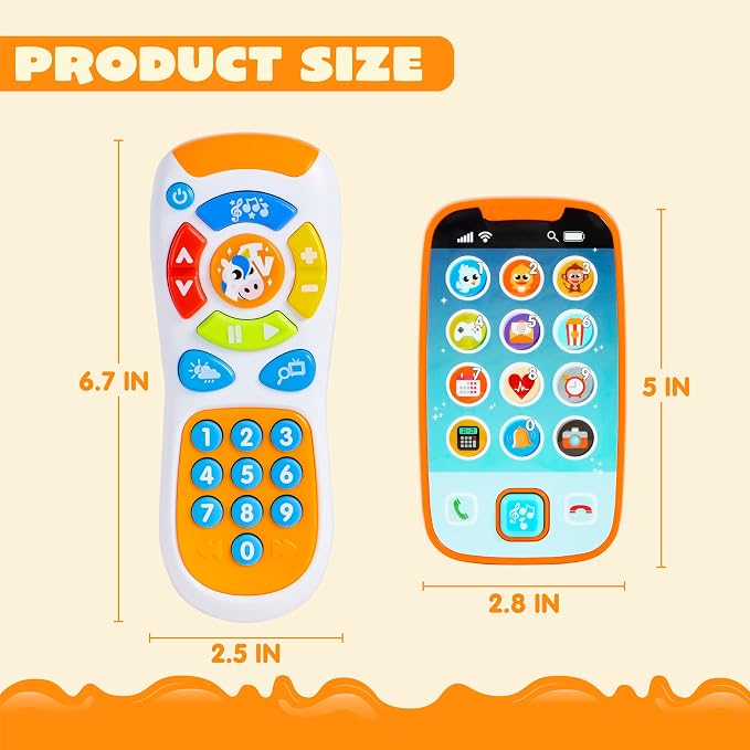 JOYIN Smartphone Toys for Baby, Remote Control Baby Phone with Music, Learning Toy, Birthday Gifts for Infants, Kids, Boys and Girls