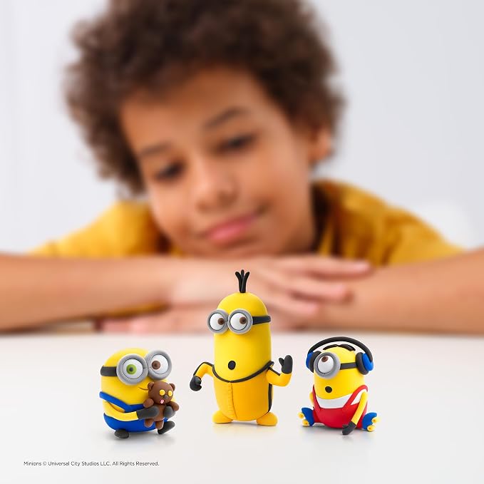HEY CLAY Minions - Colorful Modeling Air Dry Clay for Kids - Air Dry Clay Kit 5 Cans and Sculpting Tools with Fun Interactive Instructions App - Age 3 and up (Otto)