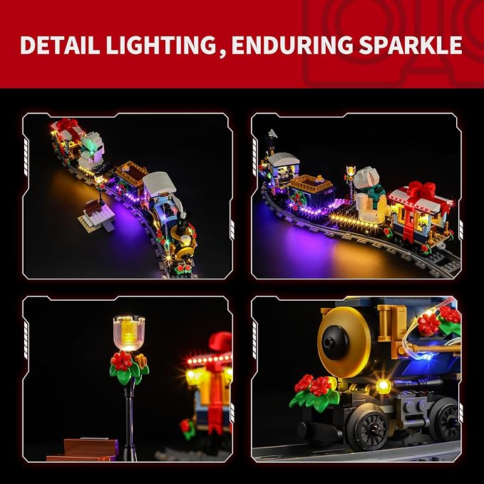 BRIKSMAX 2.0 Light Kit Compatible with Lego Icons Holiday Express Train 10361 Building Sets- LED Lighting Kits (Accessories Only), Cable-Hiding Tech for Display, Gifts & Collectors